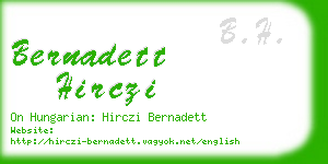 bernadett hirczi business card